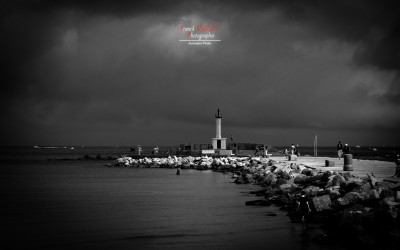 photo phare noir et blanc