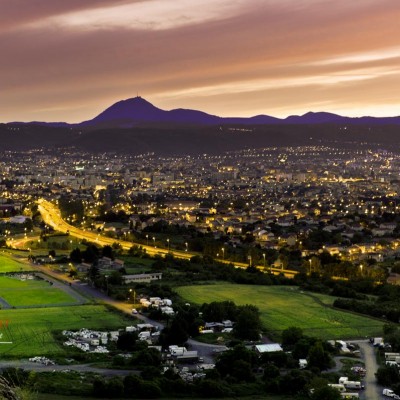 crepuscule sur le puy de dome